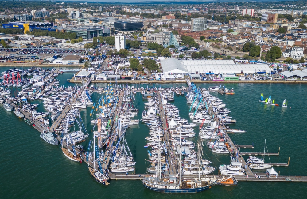 aerial view of southampton boat show