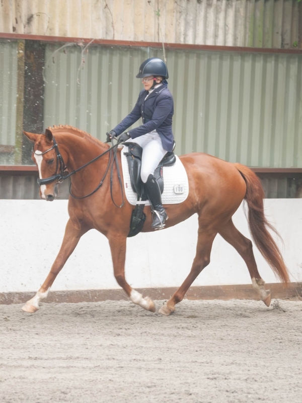 Julie riding Severine