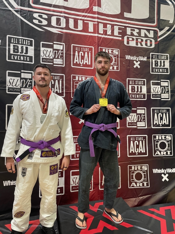 Corey on the podium at BJJ