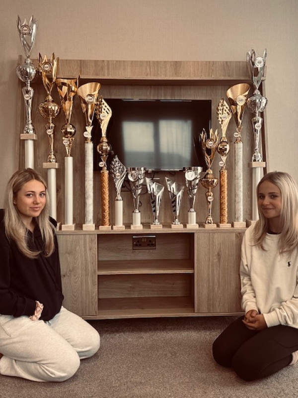 Isabel and Jasmine with trophies