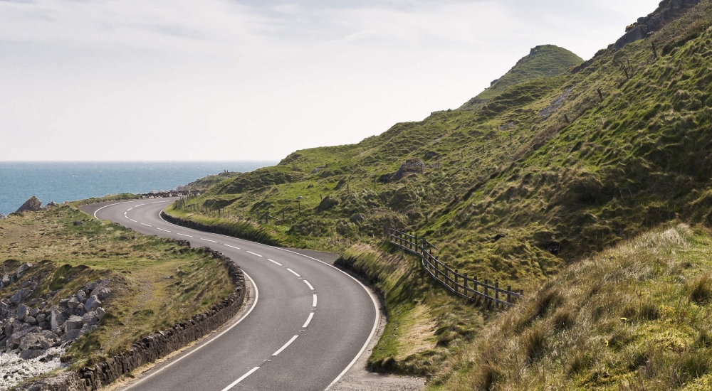 Winding road in the countryside 