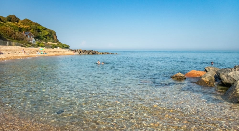 clear water at bonchurch beach