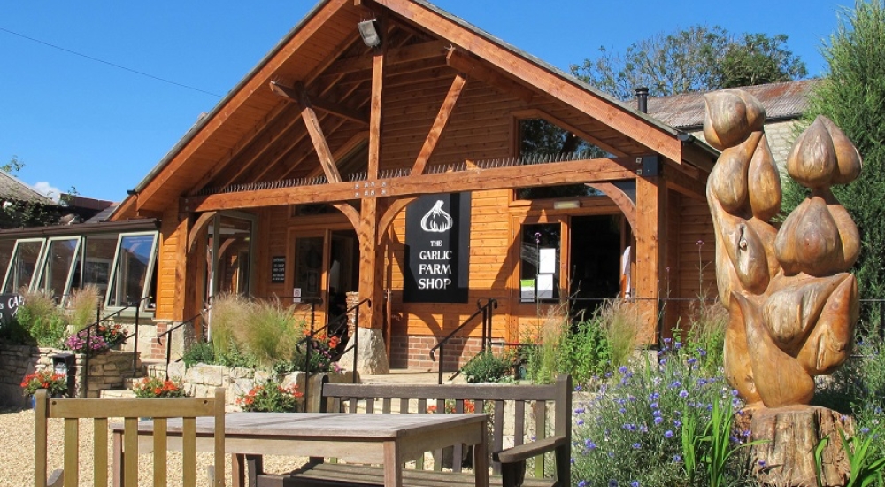 garlic farm cafe exterior